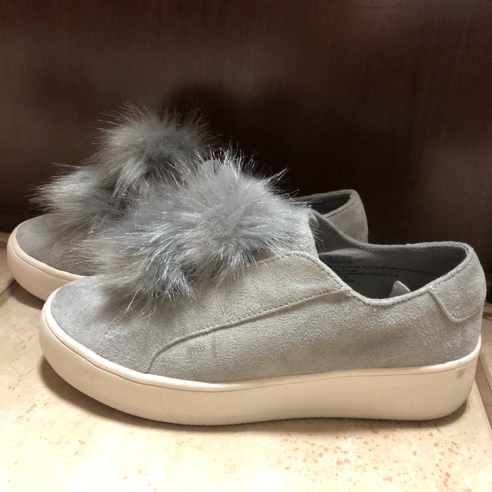 Mossimo Faux Suede Fuzzy Slip Ons